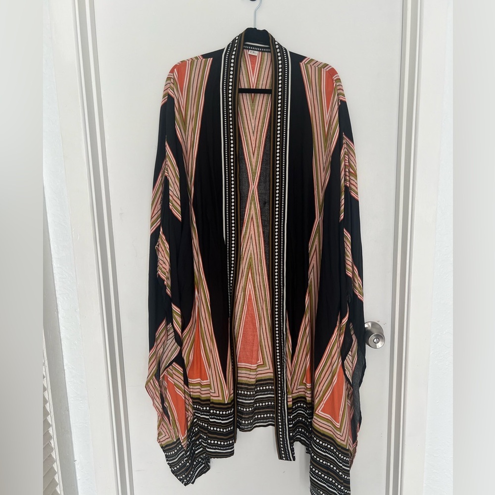 SweatyRocks Women Kimono Vintage Look Beach Cover Up XXL